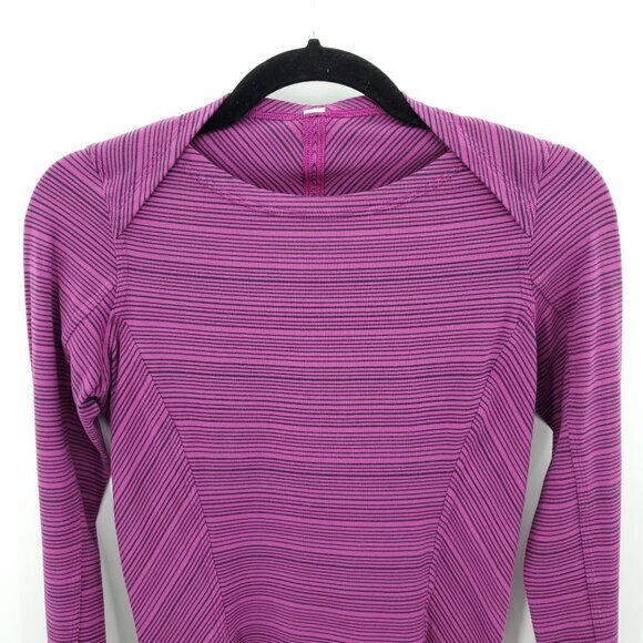 Lululemon Kanto Catch Me Long Sleeve 4 Stripe Regal Plum Naval Blue - Picture 7 of 15